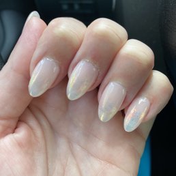 Nude/chrome ombré with a little extra glitter for Fourth of July!