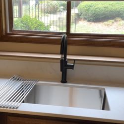 Divine Stoneworks - Dekton Marina with our new sink and Kohler faucet.