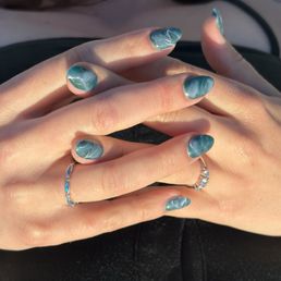 Marble ocean nails Marble ocean nails