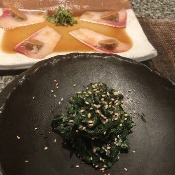 Zuma - The hamachi cold appetizer and cold sesame pass spinach - Sushi Bars Near Me - New York, New York Zuma - The hamachi cold appetizer and cold sesame pass spinach - Sushi Bars Near Me - New York, New York