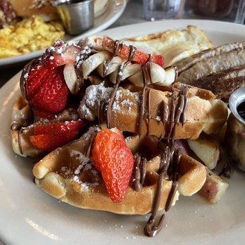 Millie's Cafe - Pasadena - Gluten free strawberry banana Nutella waffles - Breakfast & Brunch Near Me - Pasadena, California