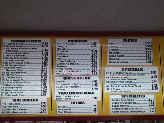 Menu photo 2 Alanberto's San Bernardino, CA