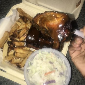Landmark Smokehouse - Smoke St. Louis Ribs ($16) -- half-slab with KC BBQ sauce; sides of coleslaw, and french fries - Bars Near Me - Cleveland, Ohio Landmark Smokehouse - Smoke St. Louis Ribs ($16) -- half-slab with KC BBQ sauce; sides of coleslaw, and french fries - Bars Near Me - Cleveland, Ohio