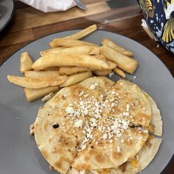Little Sugar Bistro - Kids chicken quesadillas with fries