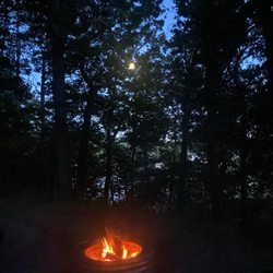 Almost a full moon and fire