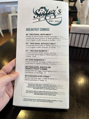 Menu photo 2 My Sisters Cafe Gold Canyon, AZ