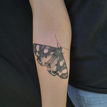 Turkey Tail Tattoo - Moth tattoo, black and gray. - Tattoo Near Me - Spokane, Washington Turkey Tail Tattoo - Moth tattoo, black and gray. - Tattoo Near Me - Spokane, Washington