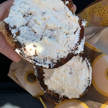 Einstein Bros. Bagels - Burnt bagel that I waited over 30 mins for - Bagels Near Me - Provo, Utah