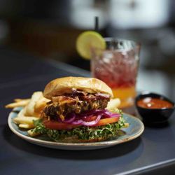 Vesper Bar - Vesper Burger with homemade ketchup.