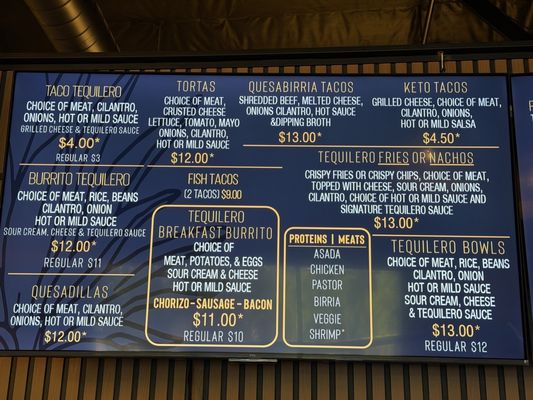 Menu photo 2 Tequileros Taqueria Elk Grove, CA