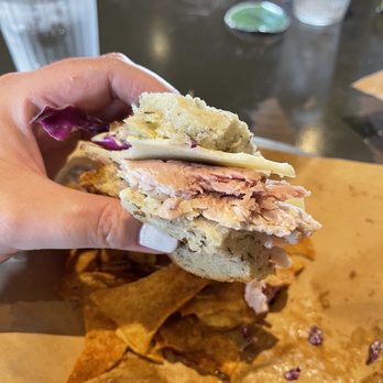 Porter Books & Bread - Vonnegut Sandwich - Half Sandwich on herb bread. So much meat! - Sandwiches Near Me - Indianapolis, Indiana