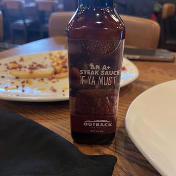 Outback Steakhouse - Asked for A1 and was given this. Figured I'd try it.........taste like vinegar water. No thanks. - Steakhouses Near Me - Merrillville, Indiana Outback Steakhouse - Asked for A1 and was given this. Figured I'd try it.........taste like vinegar water. No thanks. - Steakhouses Near Me - Merrillville, Indiana