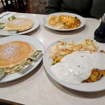 Lux Cafe - House omelette with sausage gravy, Mexican omelette and pancakes. - Breakfast & Brunch Near Me - Battle Creek, Michigan Lux Cafe - House omelette with sausage gravy, Mexican omelette and pancakes. - Breakfast & Brunch Near Me - Battle Creek, Michigan