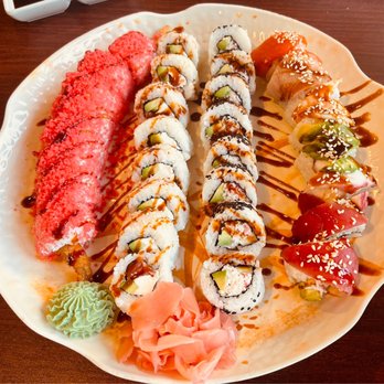 JJ Sushi & Pho - a variety of sushi on a plate - Sushi Bars Near Me - San Ysidro, California JJ Sushi & Pho - a variety of sushi on a plate - Sushi Bars Near Me - San Ysidro, California
