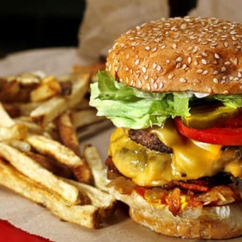 Five Guys - a cheeseburger and french fries - Burgers Near Me - Derry, New Hampshire