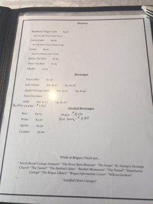 Menu photo 1 North Street Cafe Brigus, NL