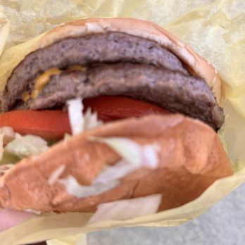 George's Hamburgers - Double cheeseburger- bigger than In-N-Out!! I couldn't finish it, but I'd definitely get the single next time. - Burgers Near Me - Fullerton, California