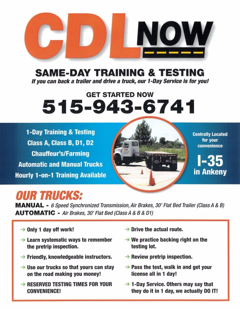 CDLNOW Updated January 2025 6210 NE 14th St, Des Moines, Iowa