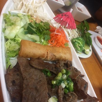 Pho Ann - Chargrilled marinated beef noodle salad. Missing extra layer of fried shallots but still good. - Vietnamese Near Me - Nashville, Tennessee
