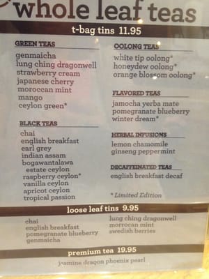 Menu photo 8 The Coffee Bean & Tea Leaf Honolulu, HI Menu photo 8 The Coffee Bean & Tea Leaf Honolulu, HI