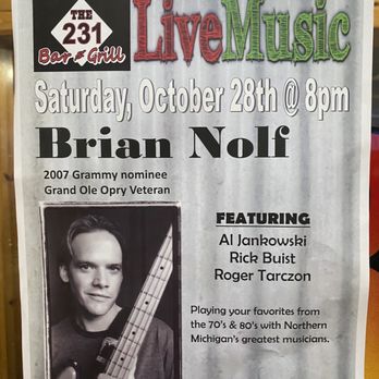 The 231 Bar & Grill - a poster for a live music event - Salad Near Me - Thompsonville, Michigan The 231 Bar & Grill - a poster for a live music event - Salad Near Me - Thompsonville, Michigan