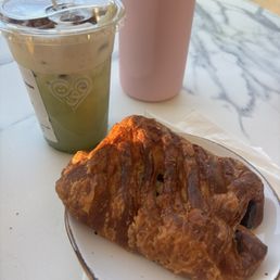 pumpkin matcha & chocolate croissant