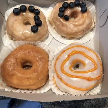 Donut Hub - Top: Lemon Blueberry Bottom: Caramel Sea Salt & Orange Creamsicle - Donuts Near Me - Orange, California