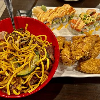 Yummy Bowl - Beef Lo-Mein - Ocean / Godzilla SUCHI chicken wings ! - Mongolian Near Me - Indianapolis, Indiana Yummy Bowl - Beef Lo-Mein - Ocean / Godzilla SUCHI chicken wings ! - Mongolian Near Me - Indianapolis, Indiana