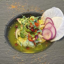 Wild Caught Blue Shrimp Aguachile (the only dish I remembered to photograph, everything was so tasty) Wild Caught Blue Shrimp Aguachile (the only dish I remembered to photograph, everything was so tasty)