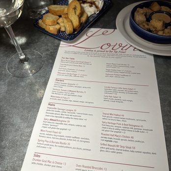 Lovina - Menu - New American Near Me - Calistoga, California