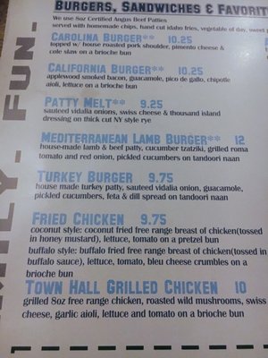 Menu photo 4 Town Hall Grill Chapel Hill, NC Menu photo 4 Town Hall Grill Chapel Hill, NC