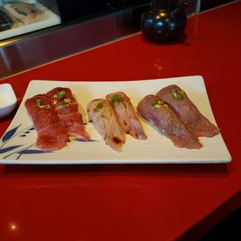 Moto Sushi - Saba, blue fin toro and Japanese kobi beef sushi. - Japanese Near Me - Glendale, California Moto Sushi - Saba, blue fin toro and Japanese kobi beef sushi. - Japanese Near Me - Glendale, California