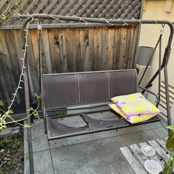 Helpful Hauler - West corner of patio before cleaning up - Junk Removal & Hauling Near Me - Anaheim, California