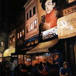 Anatol Woolf Art Studio - Night in Adams-Morgan, Acrylic on canvas, 18"x24"