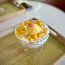 A2. Coconut Mango Juice Sago & Pomelo with Mango Ice Cream