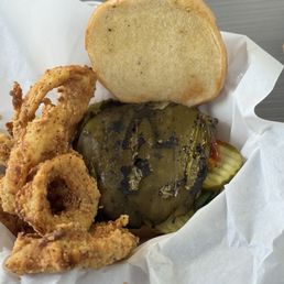 1/3 pound burger topped with a green chile HUGE FLAVOR!!!!
