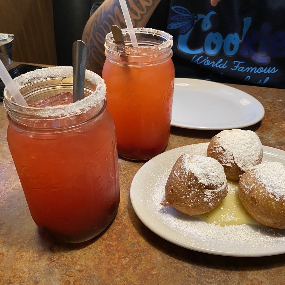 Huckleberry's - Beignets with no fruit only Vanilla cream. Sugar rimmed Strawberry Lemonade, and sugar rimmed huckleberry lemonade. - Breakfast & Brunch Near Me - Fairfield, California Huckleberry's - Beignets with no fruit only Vanilla cream. Sugar rimmed Strawberry Lemonade, and sugar rimmed huckleberry lemonade. - Breakfast & Brunch Near Me - Fairfield, California