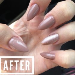 Nail For U - After Rainbowy nails fixed them. They had to do them a bit shorter cuz of how uneven they were - usually I get long