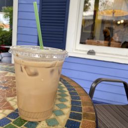 Iced lavender honey latte