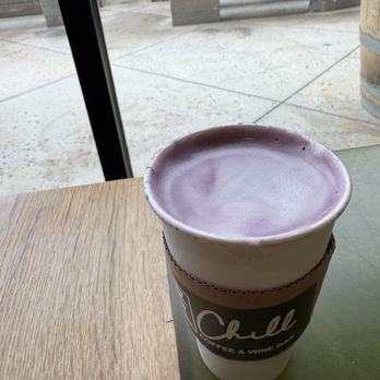 Chill Coffee and Wine Bar - Ube latte with oat milk - Coffee & Tea Near Me - Arlington, Texas