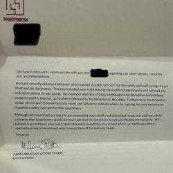Creative Beginnings Montessori Center - Their best reason to dismiss a child from the school when emotional and verbal abuse was reported and witnessed.