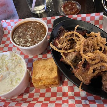 Dang BBQ - Burnt ends Dinner with coleslaw and homemade bbq baked beans - Barbeque Near Me - Islip, New York