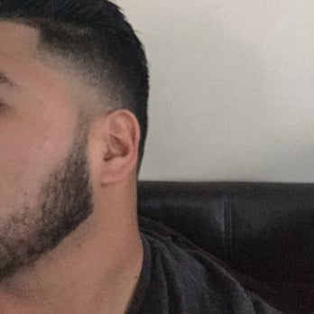 Taper With Long Hair Side Comb Line Up The Beard Perfectly Yelp