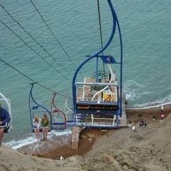 Needles Pleasure Park - Going down the cliff to Alum Bay Beach