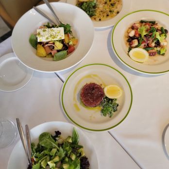 Novikov - A little bit of everything...greek salad, tuna tartar, sea bass carpaccio, octopus salad, and mixed green salad. - Mediterranean Near Me - Beverly Hills, California Novikov - A little bit of everything...greek salad, tuna tartar, sea bass carpaccio, octopus salad, and mixed green salad. - Mediterranean Near Me - Beverly Hills, California
