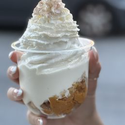Seasonal Flavor Pumpkin Pie Sunday with Vanilla Ice Cream and Whipped Cream Seasonal Flavor Pumpkin Pie Sunday with Vanilla Ice Cream and Whipped Cream