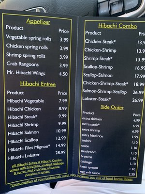 Menu photo 4 Mr. Hibachi Downtown Columbus, OH