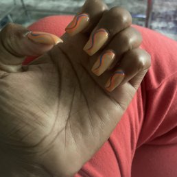 Full set with gel polish and designs Full set with gel polish and designs