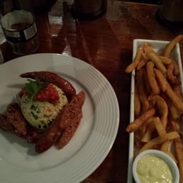 Merguez sausages and chips + ailoi Merguez sausages and chips + ailoi