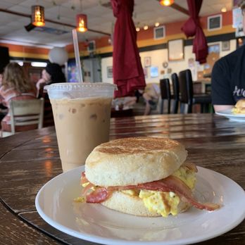 Austin's Coffee - Breakfast Sammy and pumpkin spice iced coffee - Desserts Near Me - Winter Park, Florida Austin's Coffee - Breakfast Sammy and pumpkin spice iced coffee - Desserts Near Me - Winter Park, Florida